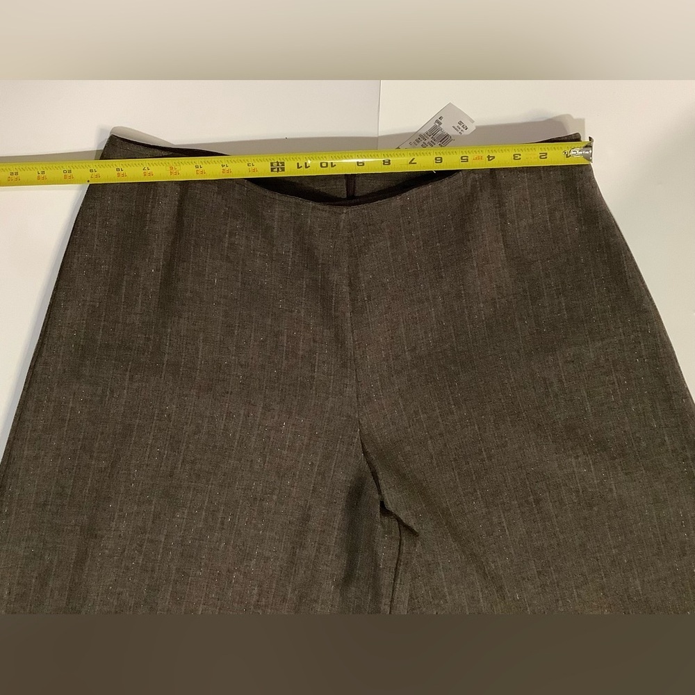 Ashley Stewart Brown Lurex Wide Leg Capri  Size 18 NWT Culottes - Picture 3 of 5